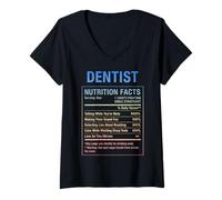 Mujer Datos curiosos del dentista Camiseta Cuello V