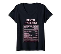 Mujer Datos curiosos del higienista dental Camiseta Cuello V