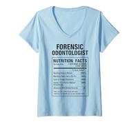 Mujer Datos curiosos del odontólogo forense Camiseta Cuello V