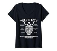 Mujer Datos Curiosos sobre la Barba para los Amantes de la Barba Camiseta Cuello V