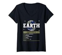 Mujer Datos de la Tierra - Tierra Planeta Amante Camiseta Cuello V