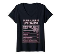 Mujer Datos del especialista en enfermería clínica Camiseta Cuello V