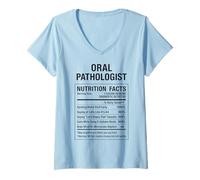 Mujer Datos del patólogo oral Camiseta Cuello V