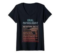 Mujer Datos del patólogo oral Camiseta Cuello V