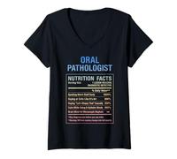 Mujer Datos del patólogo oral Camiseta Cuello V
