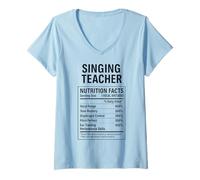 Mujer Datos del profesor de canto Camiseta Cuello V