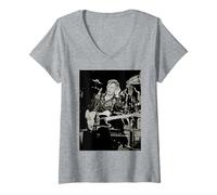 Mujer Dave Edmunds Rockpile Cantante en Vivo por Dick Barnatt Camiseta Cuello V