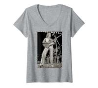 Mujer Dave Mason Traffic Live Rock Guitarrista por Dick Barnatt Camiseta Cuello V