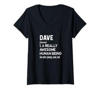 Mujer Dave Name - Definición de Nombre Divertido - Diccionario de Nombres Camiseta Cuello V