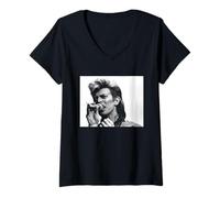 Mujer David Bowie Glass Spider Tour Era en Vivo en 1987 Camiseta Cuello V