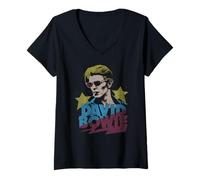 Mujer David Bowie - Icono Camiseta Cuello V