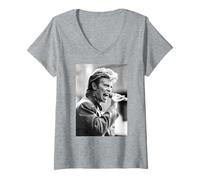 Mujer David Bowie Nunca me decepcionó el Tour de la araña de Cristal de Camiseta Cuello V