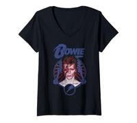 Mujer David Bowie - Rayo azul Camiseta Cuello V