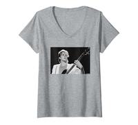 Mujer David Bowie Serious Moonlight Tour por Virginia Turbett Camiseta Cuello V