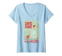 Mujer David Bowie Ziggy Stardust Nuevo Teatro Oxford Inglaterra 1973 Camiseta Cuello V