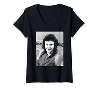 Mujer David Essex en Las Luces de la Ciudad de la Calle 1976 Camiseta Cuello V