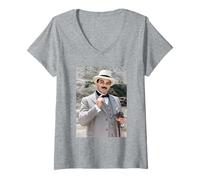 Mujer David Suchet como Poirot Agatha Christie 1993 Camiseta Cuello V