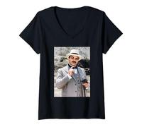 Mujer David Suchet Poirot Actor Agatha Christie 1993 Camiseta Cuello V