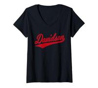 Mujer Davidson North Carolina Varsity Script Camiseta Deportiva CLÁSICA Camiseta Cuello V