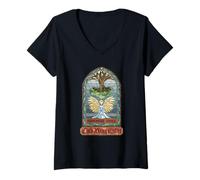Mujer DCC Club Vanquisher Stained Glass Window Book Series Camiseta Cuello V