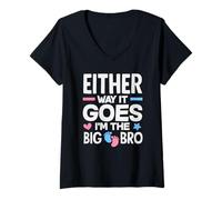 Mujer De Cualquier Manera va Im The Big Bro Gender Reveal Party Camiseta Cuello V