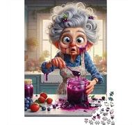 Mujer de Edad Avanzada cocinando Set De 1000 Piezas Papel Reciclado Puzzle Familiar Aficionados A Los Rompecabezas Atractivo Ocio En Casa Fácil Almacenar 70x50cm/1000pcs