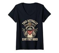 Mujer De Hecho, Este es mi Primer Fan de Rodeo Funny Cowboy Camiseta Cuello V
