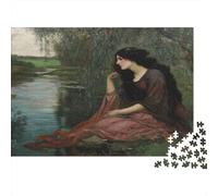 Mujer de Larga cabellera sentada Junto al Arroyo Rompecabezas para Adultos || De Diversión Familiar 38x26cm/1000pcs