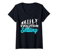 Mujer De los Simios al Deslizamiento evolución Helada Camiseta Cuello V