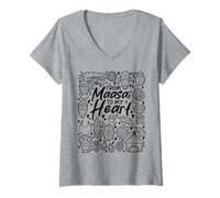 Mujer De Masai a Mi Corazón - Homenaje a la Herencia Africana Camiseta Cuello V