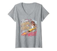 Mujer De Miss To Mrs Lets Get Wild Bachelorette Party Camiseta Cuello V
