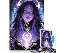 Mujer de Piel Morada con Aura mágica Rompecabezas de 1000 Piezas para Adultos Regalos Juego de ingenio Ocio Diversión Calidad Precioso Regalo (38x52cm)