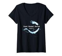 Mujer Dead. Buried. Raised - Christian Church Baptism Romans 6:4 Camiseta Cuello V