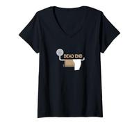 Mujer Dead End - Papel higiénico para la Universidad, Humor, Caca Divertida Camiseta Cuello V