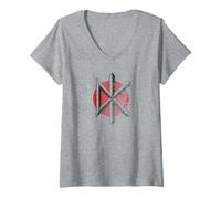 Mujer Dead Kennedys Front and Back Holiday in Cambodia Tour Dates Camiseta Cuello V