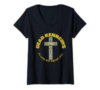 Mujer Dead Kennedys In God We Trust, Inc Vintage Punk Band Camiseta Cuello V