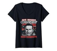 Mujer Dead Kennedys No More Censorship DIY Punk Collage Band Camiseta Cuello V
