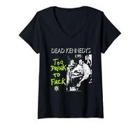 Mujer Dead Kennedys Too Drunk to F^k Vintage Punk Rock Band Camiseta Cuello V