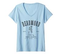 Mujer Deadwood Dakota del Sur EE.UU. Esqueleto Diseño Camiseta Cuello V