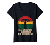 Mujer Dear Ancestors I Understand The Assignment Pro Black Pride Camiseta Cuello V