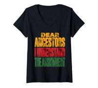 Mujer Dear Ancestors I Understand The Assignment Pro Black Pride Camiseta Cuello V