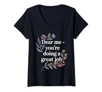 Mujer Dear Me You'Re Doing A Great Job Self-Talk Reminder - Camiseta Cuello V