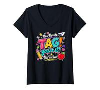 Mujer Dear Parents Tag You'Re It The Teachers Last Day of School Camiseta Cuello V