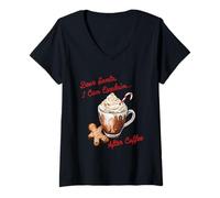 Mujer Dear Santa I Can Explain Coffee Camiseta Cuello V