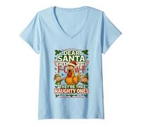 Mujer Dear Santa They Are The Naughty Ones Fcawf Christmas Funny Camiseta Cuello V