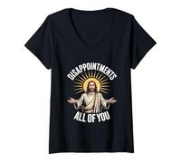 Mujer Decepciones Todos Ustedes Divertido Jesús Meme Humor Camiseta Cuello V