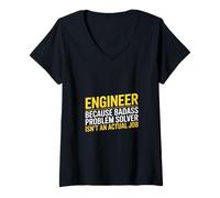 Mujer Decir Que el solucionador de Problemas no es un Ingeniero de Trabajo Real Camiseta Cuello V