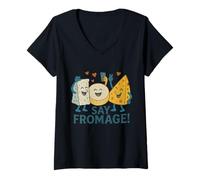 Mujer Decir Queso francés Fromage Camiseta Cuello V