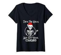 Mujer Deck The Halls and Not Your Colleages Camiseta Cuello V