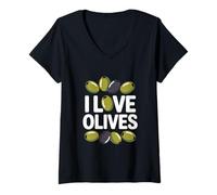 Mujer Declaración audaz de I Love Olives Camiseta Cuello V